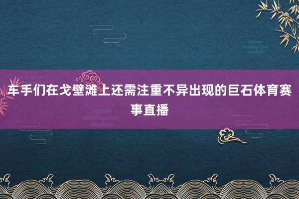 车手们在戈壁滩上还需注重不异出现的巨石体育赛事直播