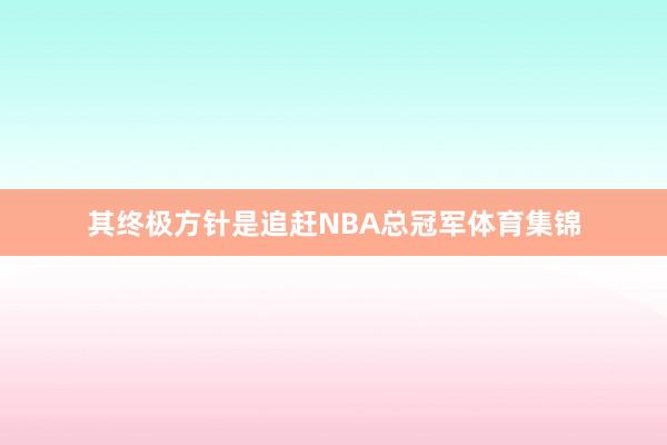 其终极方针是追赶NBA总冠军体育集锦