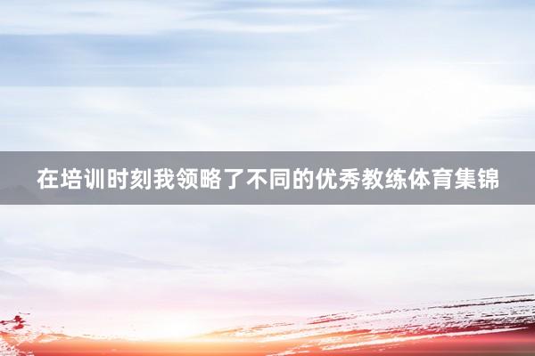 在培训时刻我领略了不同的优秀教练体育集锦